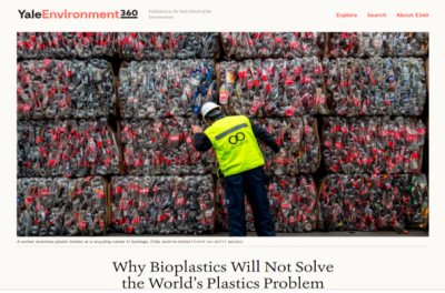 エール大学：なぜバイオプラスチックは世界のプラスチック汚染問題を解決できないのか？
